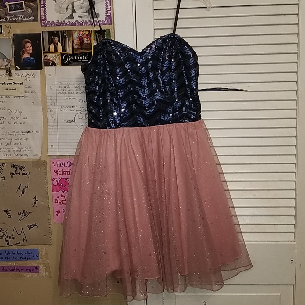 Price Negotiable: Blue and Pink Homecoming Dress